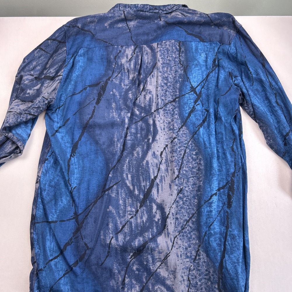Vintage Georg Roth of Germany Mens Blue Medium Geometric Long Sleeve Shirt - Picture 13 of 15